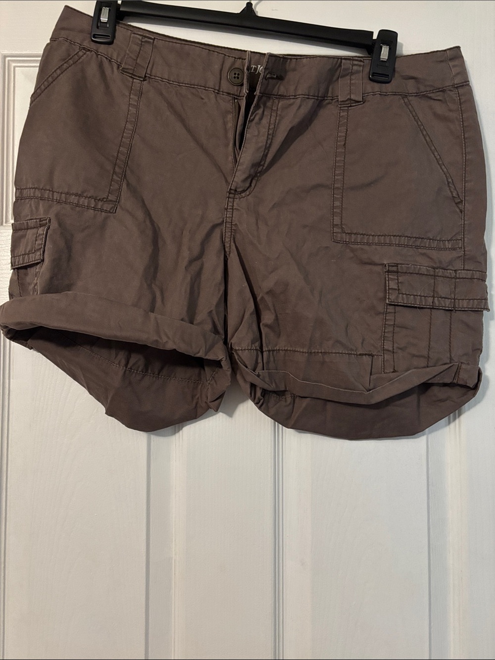 St. John's Bay Brown Cargo Roll-Cuff Shorts